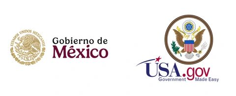 Logotipos del Gobierno de México y USA.gov